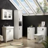 Chatsworth Traditional White Tall Cabinet With Matt Black Handles 1 Chatsworth Traditional White Tall Cabinet With Matt Black Handles -Vanity Unit Bathroom Suites whdantbmbd2