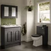 Victorian Plumbing York Traditional Dark Grey 2 Door Mirror Cabinet (800 X 162mm) -Vanity Unit Bathroom Suites yrk8md d1